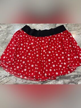 Sparkle Light Skirt- Red Polka Dot Skirt with Black Waistband